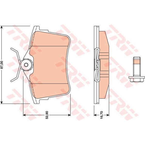 Слика на плочки TRW COTEC GDB1799 за Peugeot Grand Raid 1.6 - 109 коњи бензин