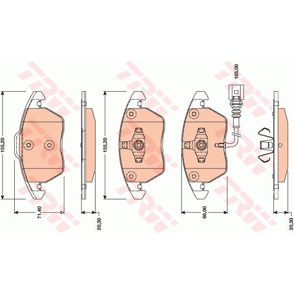 Слика на плочки TRW COTEC GDB1807 за VW Golf Plus (5M1,521) 1.6 - 102 коњи бензин