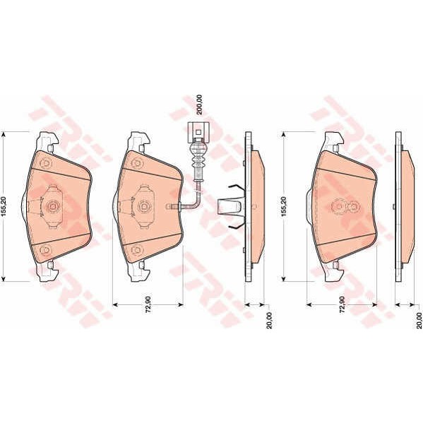 Слика на плочки TRW COTEC GDB1809 за VW Golf 6 (5K1) 1.6 BiFuel - 102 коњи Бензин/Автогаз (LPG)