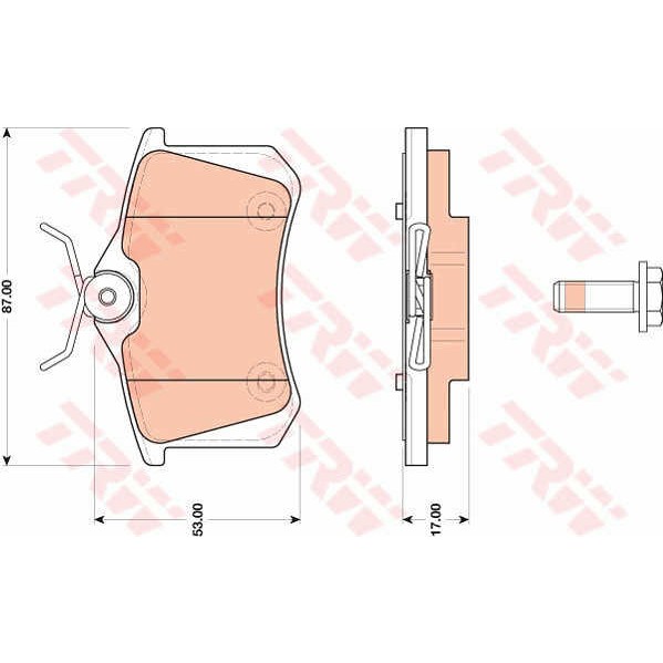 Слика на плочки TRW COTEC GDB1813 за Citroen C3 II Hatchback 1.1 BiFuel - 60 коњи Бензин/Автогаз (LPG)