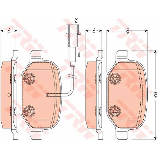 Слика на плочки TRW COTEC GDB1881 за Alfa Romeo MITO (955) 1.4 - 105 коњи бензин