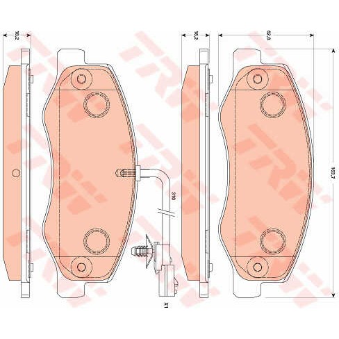 Слика на плочки TRW COTEC GDB1885 за Opel Movano B Platform 2.3 CDTI [RWD] - 101 коњи дизел