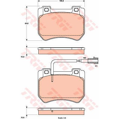 Слика на плочки TRW COTEC GDB1904 за Alfa Romeo 159 Sedan 2.0 JTDM - 170 коњи дизел