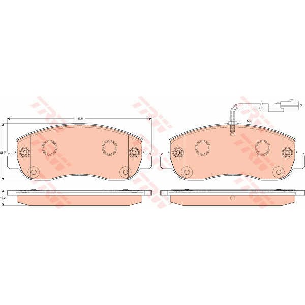 Слика на плочки TRW COTEC GDB1910 за Opel Movano B Box 2.3 CDTI FWD (FV) - 131 коњи дизел