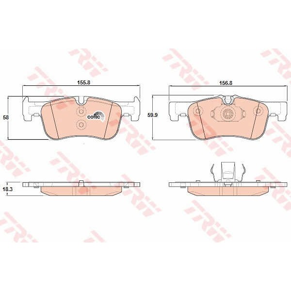 Слика на плочки TRW COTEC GDB1935 за BMW 1 F21 116 d - 116 коњи дизел