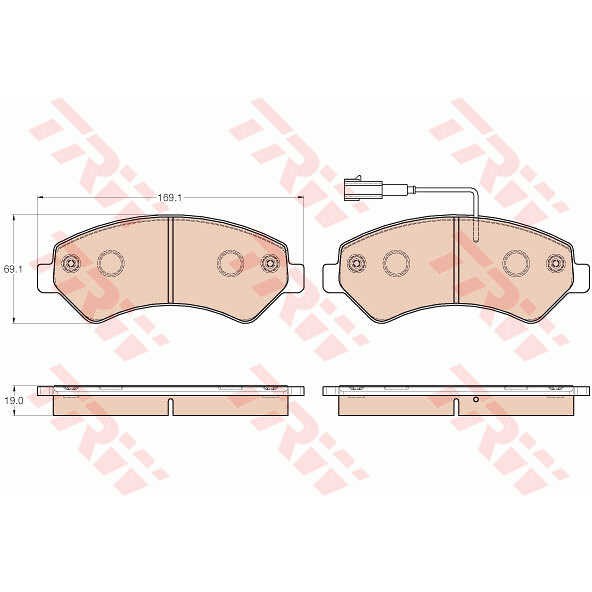 Слика на плочки TRW COTEC GDB1982 за Citroen Relay VAN 2.2 HDi 100 - 101 коњи дизел