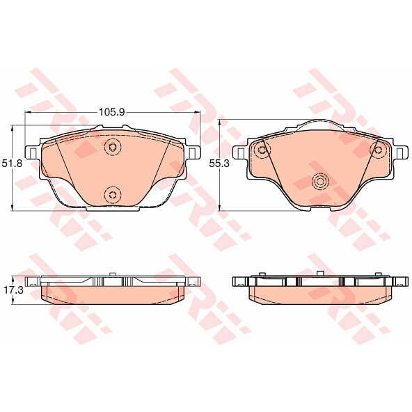 Слика на плочки TRW COTEC GDB2034 за Citroen C4 Grand Picasso 2 1.6 VTi 120 - 120 коњи бензин