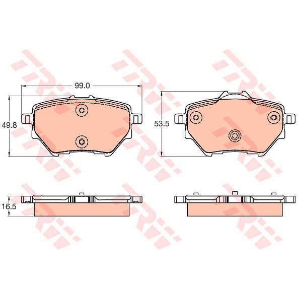 Слика на плочки TRW COTEC GDB2036 за Citroen C4 Grand Picasso 2 1.2 THP 130 - 130 коњи бензин