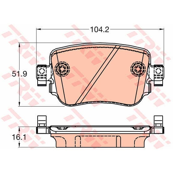 Слика на плочки TRW COTEC GDB2042 за Audi A1 (8X1) 1.8 TFSI - 192 коњи бензин