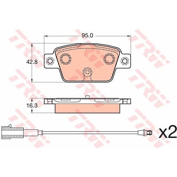 Слика на плочки TRW COTEC GDB2054 за Fiat Bravo 198 1.9 D Multijet - 120 коњи дизел