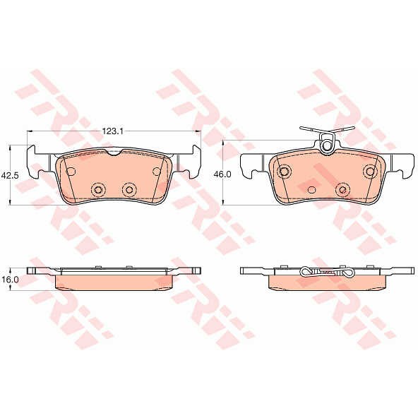 Слика на плочки TRW COTEC GDB2055 за Peugeot 308 SW (T9) 1.6 HDi 115 - 115 коњи дизел