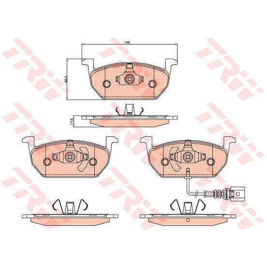 Слика на плочки TRW COTEC GDB2080 за VW Golf 7 Estate (BA5) 1.4 TSI MultiFuel - 122 коњи Бензин/Етанол