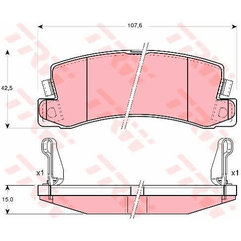 Слика на плочки TRW COTEC GDB3164 за Toyota Camry (CV1,XV1,V1) 2.2 - 126 коњи бензин