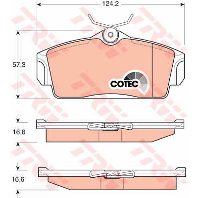 Слика на плочки TRW COTEC GDB3168 за Nissan Pulsar Hatchback (N16) 1.5 - 98 коњи бензин