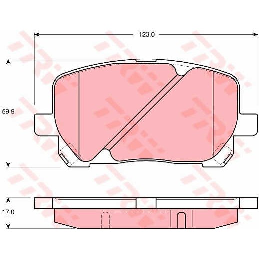 Слика на плочки TRW COTEC GDB3315 за Toyota Avensis Verso (ACM2) 2.0 D-4D - 116 коњи дизел