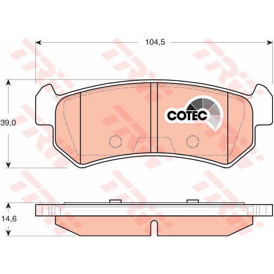 Слика на плочки TRW COTEC GDB3348 за Daewoo Lacetti Hatchback KLAN 1.8 - 122 коњи бензин