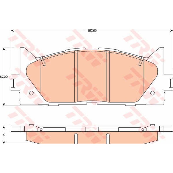 Слика на плочки TRW COTEC GDB3429 за Toyota Camry Sedan (XV4) 2.4 VVTi - 167 коњи бензин