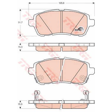 Слика на плочки TRW COTEC GDB3437 за Ford Fiesta VAN 2009 1.4 TDCi - 70 коњи дизел