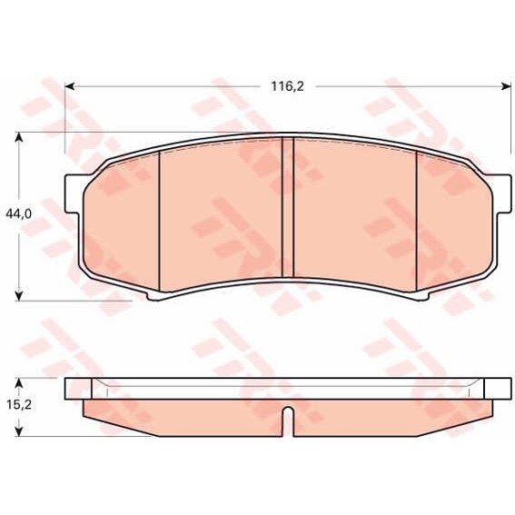 Слика на плочки TRW COTEC GDB3464 за Toyota Land Cruiser 150 (J15) 2.8 D-4D (GDJ150_, GDJ155_) - 177 коњи дизел