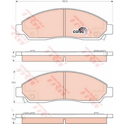 Слика на плочки TRW COTEC GDB3466 за CHEVROLET COLORADO 2.9 - 189 коњи бензин