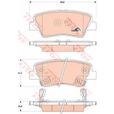 Слика на плочки TRW COTEC GDB3494 за Hyundai I30 (GD) 1.6 - 120 коњи бензин