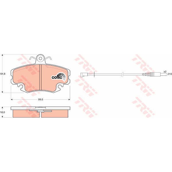 Слика на плочки TRW COTEC GDB400 за Renault Megane 1 Classic (LA0-1) 2.0 - 115 коњи бензин