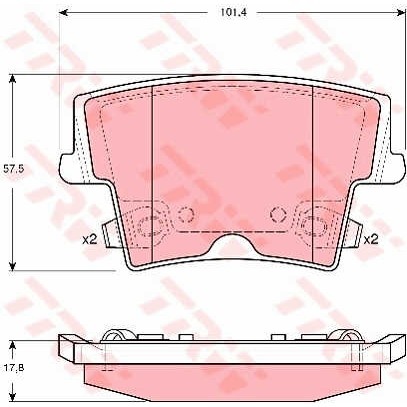 Слика на плочки TRW COTEC GDB4135 за CHRYSLER 300C Sedan 5.7 - 364 коњи бензин