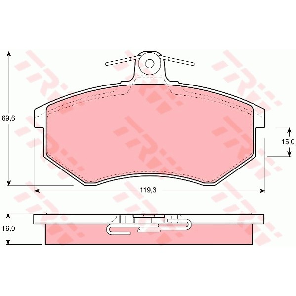 Слика на плочки TRW COTEC GDB430 за VW Passat 3 Sedan (B3,35i) 1.8 - 112 коњи бензин