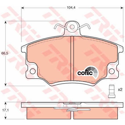 Слика на плочки TRW COTEC GDB458 за Fiat Punto 176 75 1.2 - 73 коњи бензин