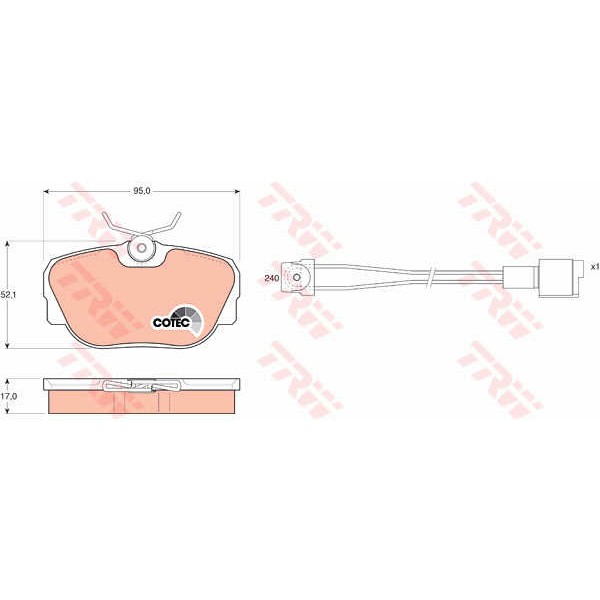 Слика на плочки TRW COTEC GDB820 за BMW 3 Touring E30 318 i - 113 коњи бензин