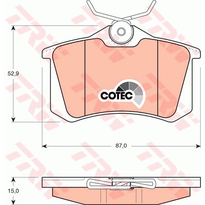 Слика на плочки TRW COTEC GDB823 за VW Golf 3 (1H1) 1.8 - 90 коњи бензин