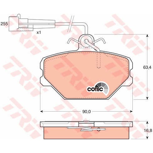 Слика на плочки TRW COTEC GDB833 за Fiat Tipo (160) 1.6 i.e. (160.AF) - 78 коњи бензин