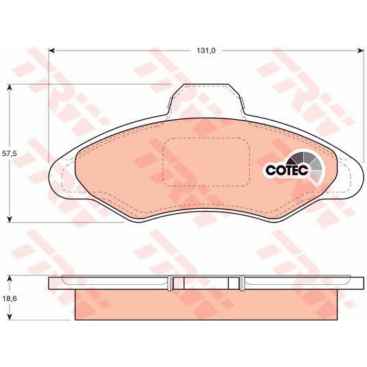 Слика на плочки TRW COTEC GDB897 за Ford Escort 5 Break (gal,avl) 1.8 D - 60 коњи дизел