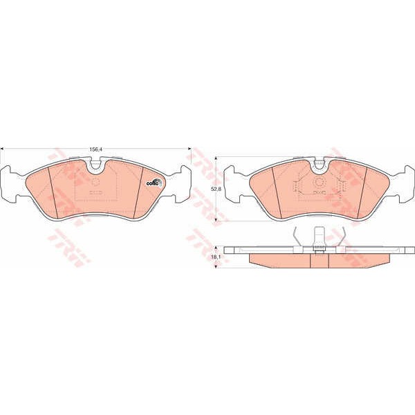 Слика на плочки TRW COTEC GDB951 за Opel Astra F 2.0 i 16V - 136 коњи бензин