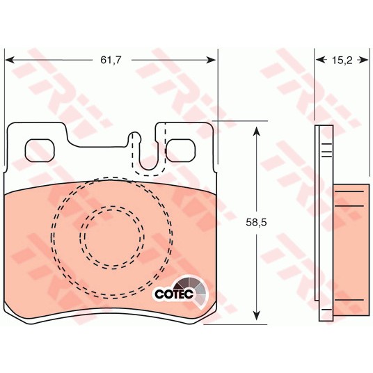 Слика на плочки TRW COTEC GDB987 за Mercedes CLK (c208) 200 (208.335) - 136 коњи бензин