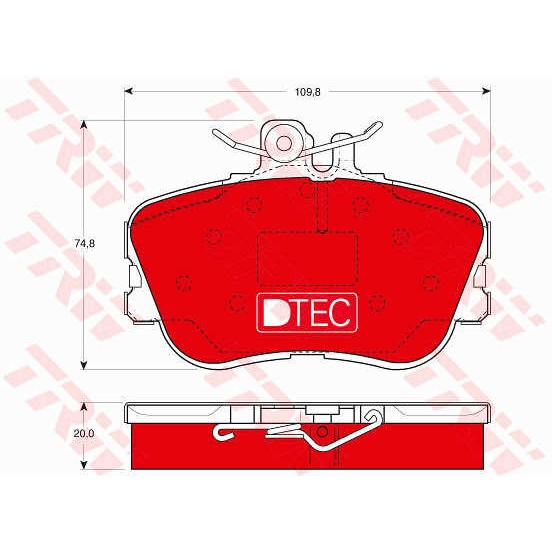 Слика на плочки TRW DTEC COTEC GDB1094DTE за Mercedes C-class Estate (s202) C 220 T D (202.182) - 95 коњи дизел