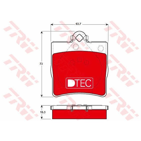 Слика на плочки TRW DTEC COTEC GDB1335DTE за Mercedes C-class Saloon (w203) C 180 Kompressor (203.046) - 143 коњи бензин