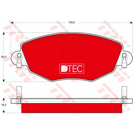 Слика на плочки TRW DTEC COTEC GDB1434DTE за Ford Mondeo 3 Clipper (BWY) 2.5 V6 24V - 170 коњи бензин