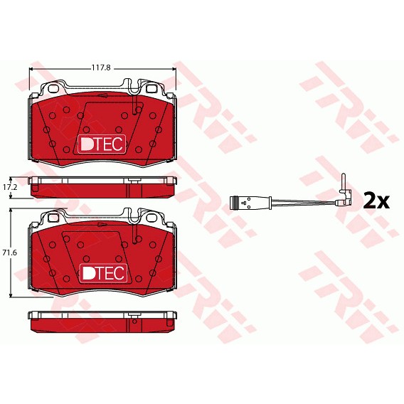 Слика на плочки TRW DTEC COTEC GDB1543DTE за Mercedes E-class Estate (s211) E 220 T CDI - 163 коњи дизел