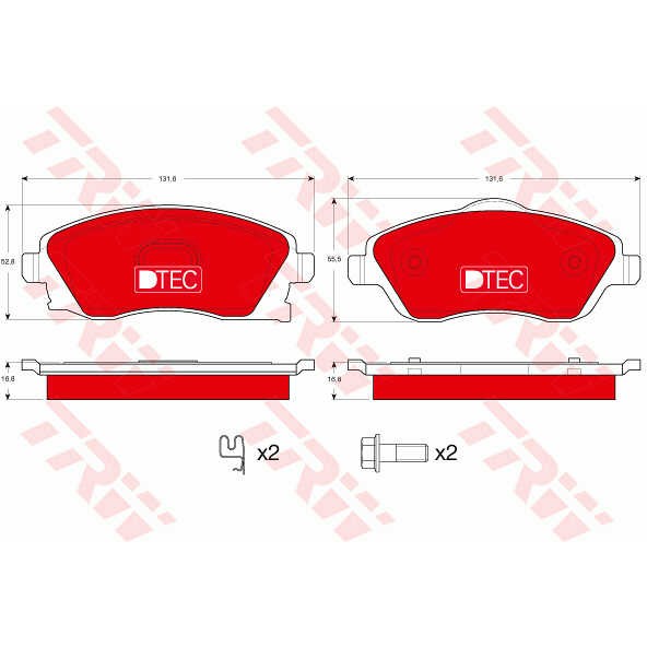 Слика на плочки TRW DTEC COTEC GDB1570DTE за Opel Tigra TwinTop 1.4 - 90 коњи бензин