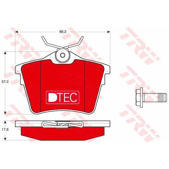 Слика на плочки TRW DTEC COTEC GDB1596DTE за Citroen C5 RD Sedan 1.6 HDi - 109 коњи дизел