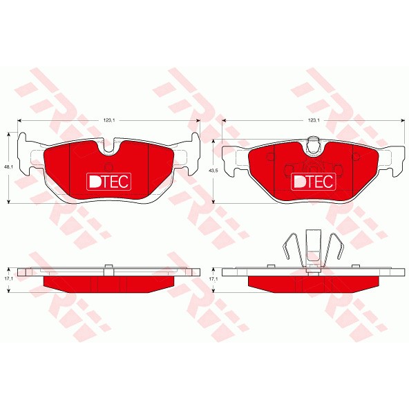 Слика на плочки TRW DTEC COTEC GDB1626DTE за BMW 1 Cabrio E88 123 d - 204 коњи дизел