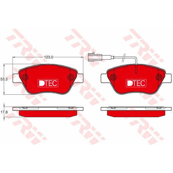 Слика на плочки TRW DTEC COTEC GDB1654DTE за Alfa Romeo MITO (955) 1.4 - 78 коњи бензин