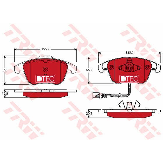 Слика на плочки TRW DTEC COTEC GDB1762DTE за Audi Q3 8U 2.0 TDI - 150 коњи дизел