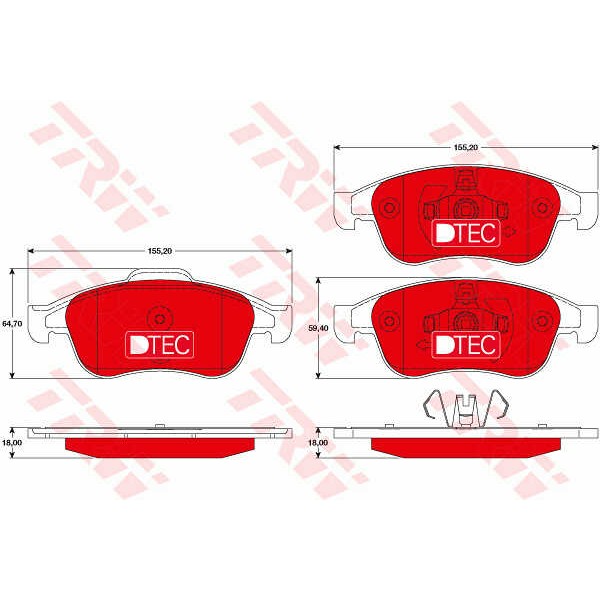 Слика на плочки TRW DTEC COTEC GDB1789DTE за Renault Megane 3 Hatchback 2.0 TCe 220 - 220 коњи бензин