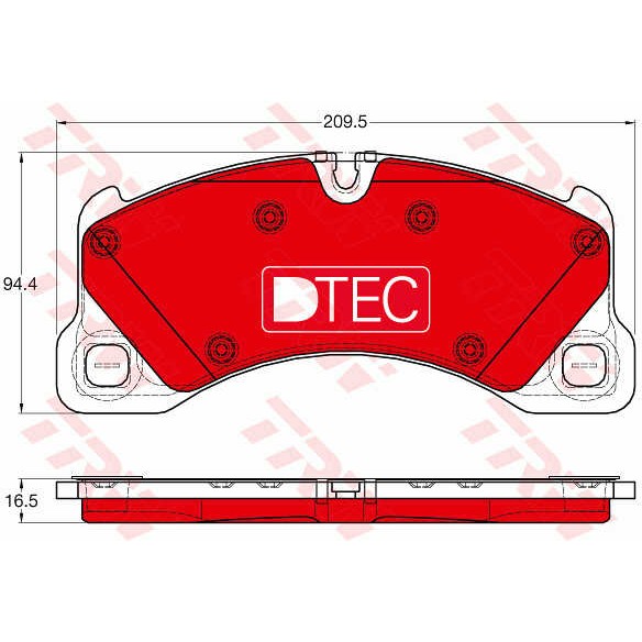 Слика на плочки TRW DTEC COTEC GDB1969DTE за Porsche Cayenne (958, 92A) 3.0 Diesel - 211 коњи дизел