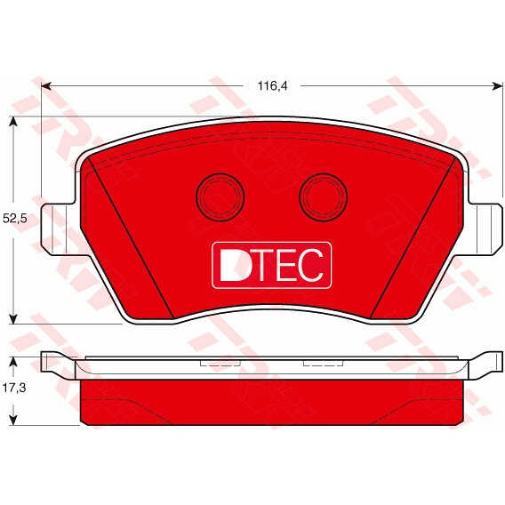 Слика на плочки TRW DTEC COTEC GDB3332DTE за Dacia Lodgy 1.6 LPG - 83 коњи Бензин/Автогаз (LPG)