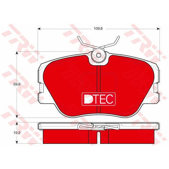 Слика на плочки TRW DTEC COTEC GDB818DTE за Mercedes E-class (w124) 300 Turbo-D (124.133) - 147 коњи дизел