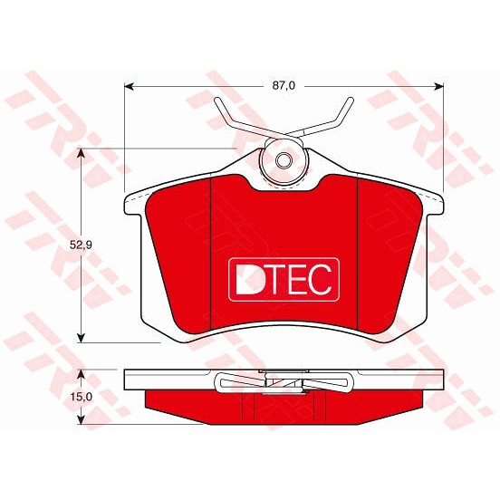 Слика на плочки TRW DTEC COTEC GDB823DTE за VW Passat 3 Sedan (B3,35i) 2.0 Syncro - 115 коњи бензин