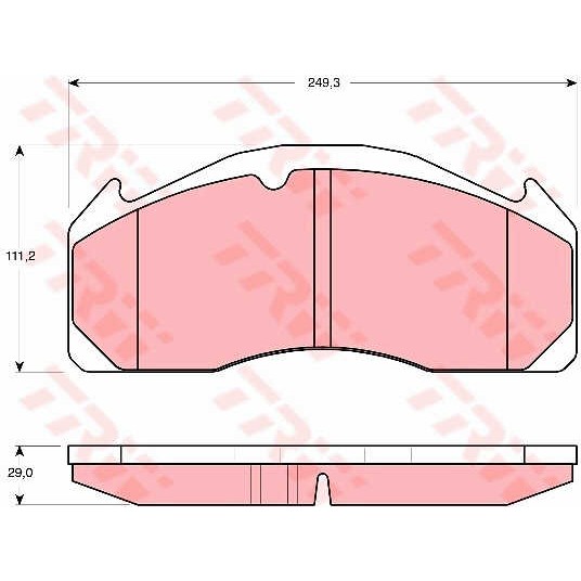 Слика на плочки TRW PROEQUIP GDB5085 за камион Volvo FL 250-13 - 250 коњи дизел